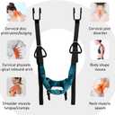 Cervical Neck Traction Device Over Door for Home Use Portable Neck Stretcher Hammock Decompression Home Physical Therapy (Blue)