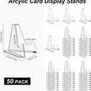 50 Packs Card Display Stand, 2.2 inch Acrylic Easel Mini Card Stand for Sports Graded Trading Baseball Football Card