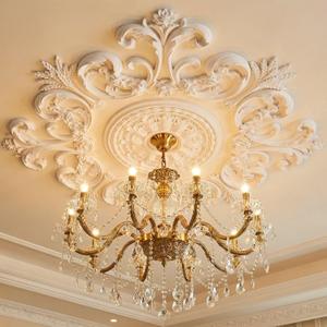28" Large PU Ceiling Medallion for Light Fixtures, French Style Chandelier Base Decorative Victorian Rosette Light Covers for Chandeliers