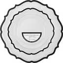 PLASTICPRO 32 Pack Elegant Disposable Plastic Plates Combo Set Includes 16 Dinner Plates and 16 Salad Plates Heavy Duty Fancy Party Plates Clear & Black Contemporary Design