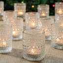 36 Pcs Votive Candle Holders for Table Centerpiece, DIY Wax Filling Clear Glass Tea Light Candle Holders Sets, Tealight Candle Holders for Wedding Decor Gift Home Decoration