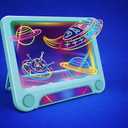 Magic LED Drawing Board for Kids, Light-Up Tracing Pad with 3 Double-Sided Cards & 4 Washable Markers, Glow Doodle Arts & Crafts Toy for Ages 3+