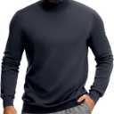 VPG Mens Turtleneck Long Sleeve Shirts, Long Sleeve Regular Fit Knit Turtle Neck Pullover Sweaters