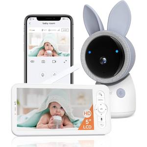 ARENTI Upgraded Baby Monitor, 4MP 2.4G&5G WiFi Baby Camera Monitor, Infrared Night Vision, Night Light, 2-Way Audio, Cry&Motion Detection, Temp&Humidity Sensor, App Control