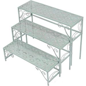 Metal Plant Stand,3 Tier Foldable Ladder Planters Display Shelf,Multiple Plants Flower Pots Vases Storage Organizer,for Indoor Outdoor Garden Balcony Yard