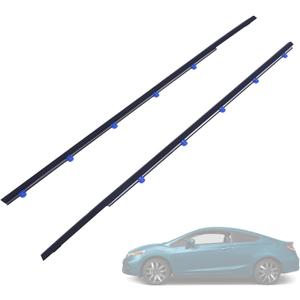 Weatherstrip Window Moulding Trim Seal Belt 2Pcs 72410-TS8-A01 72450-TS8-A01 Compatible with Honda Civic Coupe 2D 2012-2015