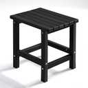 PASAMIC Adirondack Square Side Table, HDPE Outdoor Side Tables, Weather Resistant End Table for Patio, Backyard, Pool, Indoor Companion, Beach, Easy Maintenance (Black)