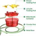 Dreamdrawer Window Hummingbird Feeder, Small Hummingbird Feeder for Outdoors with Strong Suction Cup - Metal Base & 6 Feeding Ports, Easy to Clean and Refill