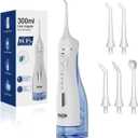 Water Flosser Teeth Pick, Cordless Dental Pick for Travel with 4 Modes & 5 Jet Tips, IPX7 Waterproof Portable & 300ML Larger Tank Rechargeable Oral Irrigator