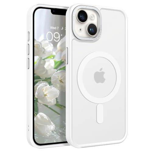 BENTOBEN Magnetic for iPhone 13 Case & iPhone 14 Case [Compatible with Magsafe] Translucent Matte Phone Case iPhone 13/14 6.1 inch Slim Thin Shockproof Women Men Protective Cover, Pure White