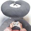 wuwumiline Professional Gaming Pillow for Lap; Arm Rest Pillow Lap Pillow with Crochet Support - Eliminate Pain(Grey) 2 Pack