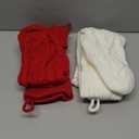 XIMISHOP 4PCS Christmas Stockings, 18inch Large Personalized Cable Knitted Xmas Hanging Stocking Decorations with Name Tags for Holiday Christmas Party Family Decor (Red and White)