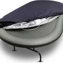 Macarrie Oval Poker Table Dust Cover Black Heavy Duty Water-Tight Dust Proof Protective Vinyl Poker Table Dust Cover with Elastic Band Hem for Home Game Rooms Casinos Easy to Slip on (84"l X 42"w)