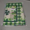 XCHI Green Plaid Four-Leaf Clovers Shamrocks Horseshoes St. Patrick's Day Table Runner Table Decoration for Party Home Kitchen Dining Holiday Decor 13x90 Inch