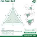 Sun Shade Sail Triangle 6'x6'x6' Shade Canopy UV Resistant Outdoor Patio Cover for Pergola Backyard Deck Garden Porch Shades, Grey