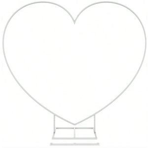 Large Size Metal Balloon Arch Kit, Wedding Heart Arch Stand, Love Balloon Column Arch Frame for Wedding, Bridal, Valentine's Day, Engagement and Birthday Party Supplies (White)