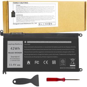 WDX0R 42Wh Laptop Battery Replacement for Dell Inspiron 13 15 5000 7000 Series 5567 7573 5570 7579 7378 5565 5379 5378 Latitude 3490 3590 3340 3400 3390 3500 3190 Vostro 5468 5568 P69G 3CRH3 WDXOR