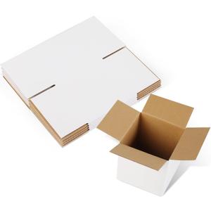 Shipping Boxes,3.5x3.5x3.5 inches 6 PCS Small Shipping Boxes,White Corrugated Cardboard Boxes for Packing, Mailing, Moving,Gifts & Storage,Heavy-DutyWhite