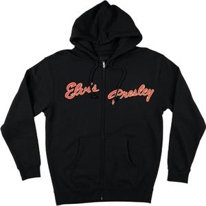 Elvis Presley Unisex Adult Official Merch Photo Back Zip Hoodie (Small, Black)