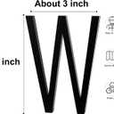 2 x 5 Inch Acrylic Frosted Matte Black Letter W, Adhesive House Letters and Numbers for Outside, Modern House Numbers for Apartment Door Farmhouse Mailbox Office Hotel, Address Numbers and Letters