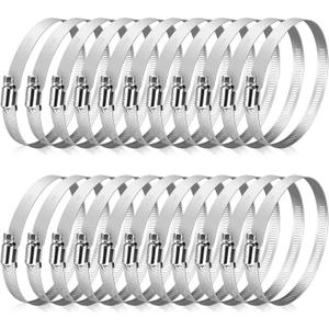 Twdrer 4 Inch 304 Stainless Steel Adjustable Hose Clamp, Worm Gear Duct Clamp Pipe Clamp 91mm-114mm for Plumbing, Automotive, Dryer Vent, Mechanical Applications (24)