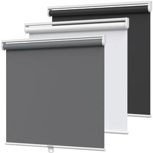 MYshade 100% Blackout Roller Shades Cordless for Windows - Thermal Insulated UV Protection Room Darkening Blinds, Easy Install for Home, Bedroom, Living Room, Office (36" W x 72" H,Grey