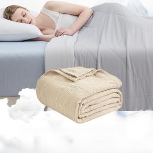EMME Queen Size Summer Cooling Comforter & 50"x70" Cotton Throw Blanket