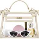Telena Clear Bag for Stadium Events PVC Transparent Crossbody Purse for Women with Adjustable Strap for Concerts Game Day