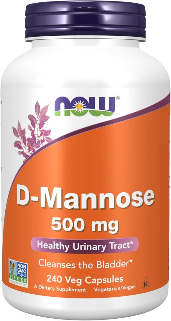 NOW Foods Supplements, D-Mannose 500 mg, Non-GMO Project Verified, Healthy Urinary Tract*, 240 Veg Capsules