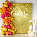 COKAOBE New Type Light Gold Shimmer Wall Backdrop, 24PCS Square Sequin Shimmer Backdrop Panel, Photo Backdrops for Birthday, Anniversary, Wedding, Graduation & Bachelorette Party Decoration