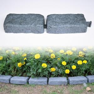 Landscape Edging Stone, Landscape Edging Blocks, Faux Stone Brick for Lawn Edging, Flower Beds, Driveway, Yards 12 Pack 24 Bricks 15.5FT Kit, Each 16.3" L x 3.5" W x 2" H