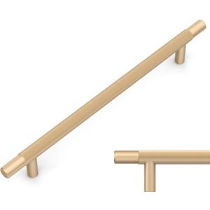 Amerdeco 10 Pack Champagne Gold Knurled Cabinet Pulls 7.5 Inch Hole Centers Kitchen Cabinet Handles Hardware Kitchen Handles for Cabinets Handles IH0006