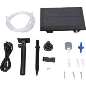 Portable Solar Oxygen Pump 5V 1A Pond Aerator with 2 Oxygenation Modes, Multifunctional Fish Oxygenator for Emergency Oxygen Production Fish Farming