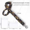 Lanyardio Stretchy Scrunchie Lanyard for ID Badges Keys, Cute Teacher Lanyard for Women with 2 Card Holders 19.17 Inch (Halloween Spider Web)