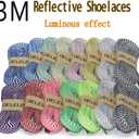 2 x DELELE 2 Pairs Reflective Shoelace Flat Safety Laces for Shoes Sneakers Boots (39 inch (100CM), 17 Yellow)