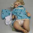 JIZHI Lifelike Reborn Baby Dolls - 18 Inch Realistic-Newborn Baby Dolls Blond Girl Handmade Real Life Toddler Dolls with Clothes for Kids Age 3+