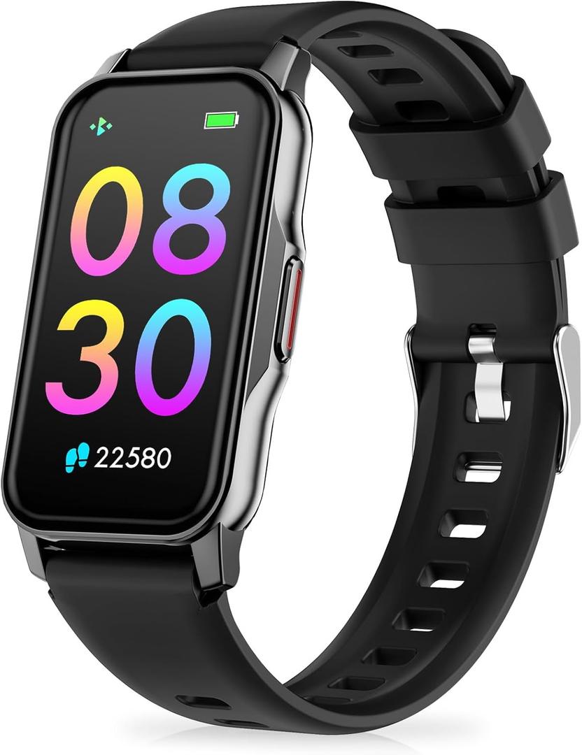 Fitness Tracker with Heart Rate, Blood Oxygen Blood Pressure, Sleep Tracking, IP 68 Waterproof Activity Tracker, Step Tracker for Android iPhone Women Men, Black