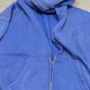 Dnzzs Womens Zip Up Hoodie Oversized Acid Wash Sweatshirts Heavyweight Fall Fashion Outfits Casual Jackets Winter Clothes (Large, Bright Blue)