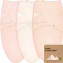 KeaBabies 3-Pack Organic Baby Swaddle Sleep Sacks - Newborn Swaddle Sack, Ergonomic Baby Swaddles 0-3 Months (Angelic)