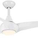 MINKA-AIRE F845-WH Light Wave 44" Ceiling Fan with LED Light and Remote Control in White Finish