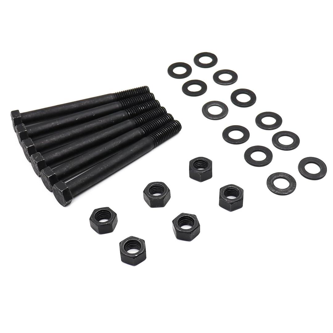 Leaf Spring Eye Bolt Kit 9/16" x 4-1/2" Grade 8 Hardened Steel with 6 Bolts, 6 Lock Nuts & 12 Washers for Chevy GMC Ford Dodge (9/16" x 4-1/2")