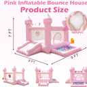 9FT 100% PVC Pink Bounce House ，Inflatable Bounce House for Kids 3-6