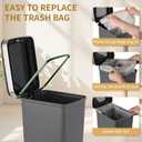 Small Bathroom Trash Can with Lid and 3 Rolls Trash Bags, Step Pedal Wastebasket Plastic Garbage Can with Pop-Up Lid 2.6 Gallon Bin for Kitchen, Bedroom, Office, Dorm, Laundry, Toilet, Rv,Dark Grey