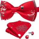 DiBanGu Mens Christmas Vest and Bow Tie Set Festival Christmas Snowflake Suit Vest for XmasNew Year Party Formal (Large)