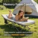 ABORON XXL Camping Cot with 2in Memory Foam Mattress, 900LBS Heavy Duty Sleeping Cot for Adults, Extra Wide Sleeping Cot, 1200D Double Layer Oxford Cot for Camping, Guest, Office Nap, 78"L x 32"W x 18"H