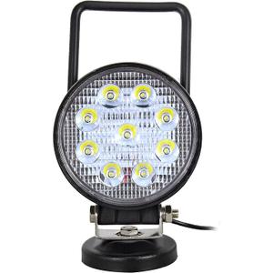 Willpower 4 inch 27W LED Work Light Bar with Magnetic Base, Cigarette Lighter Powered, Portable Off Road Light Spot Driving Fog Lights for Truck 4x4 Car Trailer Tractor Engineering Garage Camping Boat