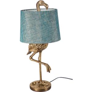 Cape Craftsmen Flamingo Table Lamp with Nightshade | Gold with Blue Shade | 32" Tall | Decorative Light Home Dcor for Coffee Tables and Night Stands