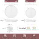 Herogo 18 Pieces Stoneware Dinnerware Dishes Set for 6, Speckled White