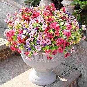 BLEUM CADE Artificial Flowers for Outdoors, 12 Bundles Fake Flowers Outdoor, UV Resistant Artificial Plants for Decoration, Faux Flowers for Outside Garden Porch Patio Decor