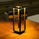 Cordless Table Lamp Rechargeable, IP55 Waterproof, 60h Runtime Protable Outdoor Table Lamps, 3 Color Stepless Dimming Battery Powered Table Lamp for Dinner/Restaurant/Bedroom/Cafe